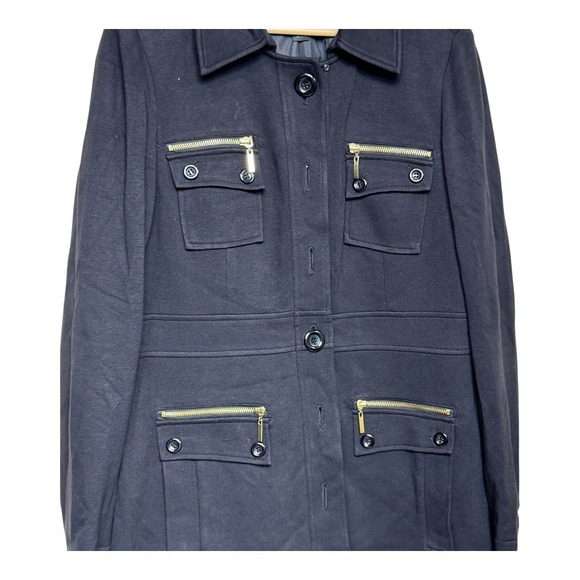 INC International Concepts Black Utility Style Jacket Zipper Pocket Women XL - Picture 3 of 6